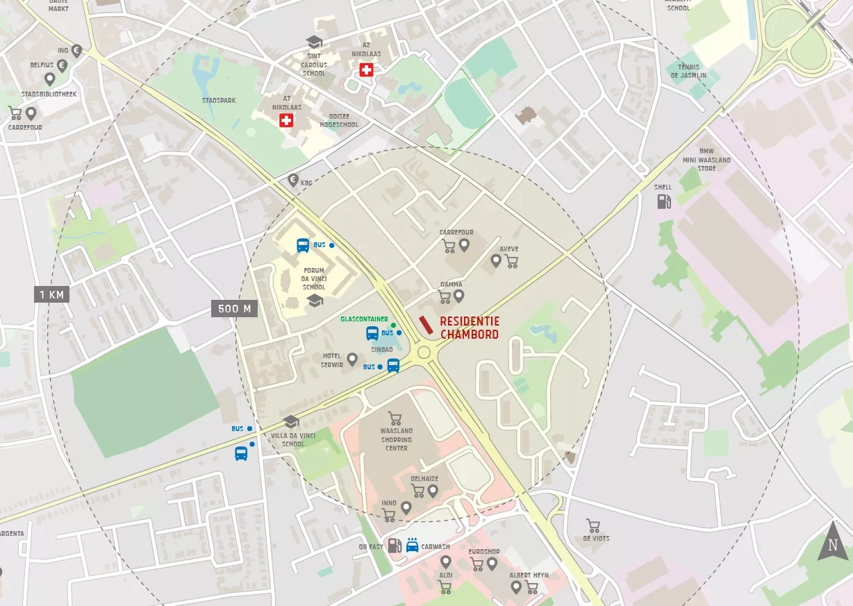 Chambordlocatiemap Residentie Chambord map locatie